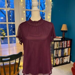 Elegant Burgundy Women's Top